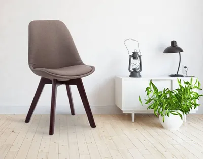 Produktbild von Besucherstuhl Borneo V2 Walnuss Stoff taupe