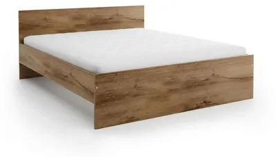 Produktbild von Bett ELISA 140x200, Eiche, Lattenrost, Sommera-Matratze 18 cm, KI-generiertes Bild