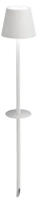 Produktbild von Zafferano Poldina Tragbare, wiederaufladbare Gartenleuchte mit Erdspieß, Weiß - Dimmbare LED-Außenbeleuchtung mit Touch-Funktion