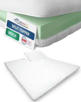 Produktbild von AM Qualitätsmatratzen | Split Topper Komfortschaum | 200x200 cm | 6 cm Höhe | Matratzentopper | 200/200 | Komfortschaum Topper