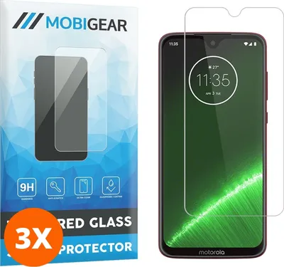 Produktbild von Mobigear 9.98 Motorola Moto G7 Plus Panzerglas Gehärtetes Glas Displayschutz - Hüllenfreundlich (3er Pack)