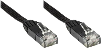 Produktbild von Patchkabel, Cat. 5e, U/UTP, FLACHKABEL, schwarz, 5m, Good Connections®