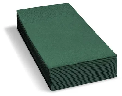 Produktbild von 250 Servietten Tafelservietten 33 x 33 cm dunkelgrün – 3-lagig, 1/8 Kopffalz
