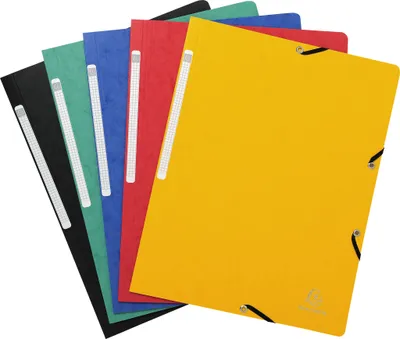 Produktbild von Exacompta 50x Eckspannmappe + Gummizug ohne Klappen, Karton, A4, sortiert, 5520E