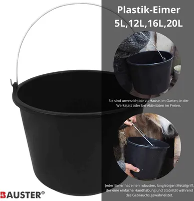 Produktbild von Wassereimer Baueimer Eimer Mörteileimer Putzeimer PVC Maurereimer 5L