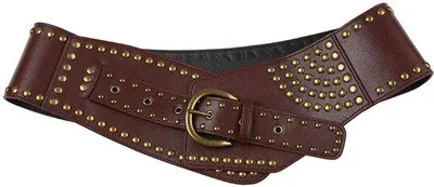 Immagine prodotto di Cintura in pelle da 4,7 pollici / Cintura decorativa / Cintura con borchie vintage / Cintura larga in pelle / Cintura spessa / Cintura in stile Y2K / Cintura grunge / Cintura da cowboy