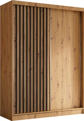 A close-up studio shot of a wardrobe with sliding doors.