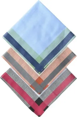 Produktbild von D&L Herren Taschentücher Set - 12 Stück - Baumwolle Satiniert - Uni Design mit Dunkler Farbpalette
