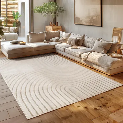 Produktbild von Homebyhome Hochflor Teppich Wohnzimmer Skandinavische Boho Design 3D Optik Teppich Shaggy Flauschig Weich, Grösse: 160x230 cm