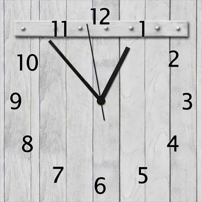 Produktbild von Wallario Design Wanduhr Graue Holztür aus Echtglas, Größe 30 x 30 cm