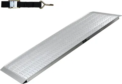Produktbild von TRUTZHOLM 1 x Alu Auffahrrampe 200 x 70 cm Traglast 540 kg grau starr perforiert Verladerampe