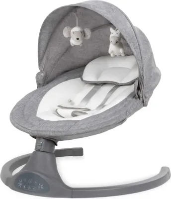 Produktbild von Babywippe, Elektrisch Babyschaukel, Multifunktional Babywippe Schaukel, 5 Wippgeschwindigkeiten, Bluetooth, Fernbedienung, 5-Punkt-Gurt, Dark Melange