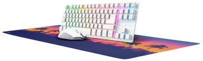 Produktbild von Trust GXT 882, Kabellos, RF Wireless, QWERTZ, RGB-LED, Weiß, Maus enthalten