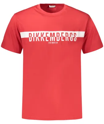 Image de T-shirt blanc pour homme avec demi-logo imprimé et col rond