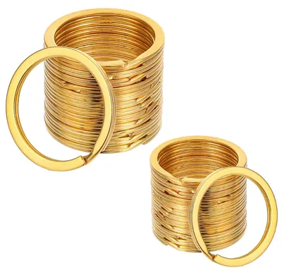 Produktbild von Schlüsselringe - 40 Stück aus Edelstahl - DIY Zubehör für Schlüsselanhänger - Gold Ø 25mm und 30mm
