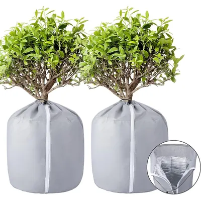 Zdjęcie produktu dla Osłona na rośliny ochrona przed mrozem - 40 x 35 cm - Zestaw 2 szt. - Ze sznurkiem ściągającym