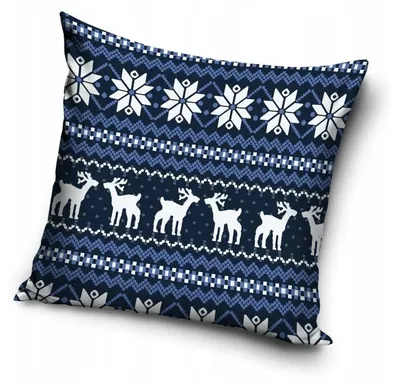 Produktbild von Carbotex Weihnachts Kissenhülle mit Rentieren und Sternen 40x40 cm