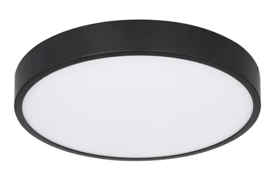 Produktbild von Globo Lighting Deckenleuchte Metall schwarz matt, Acryl opal, satiniert, dimmbar, ø: 220mm, H: 26mm, inkl. LED 28W 230V, 3200lm Source, 2300lm Output, 4000K