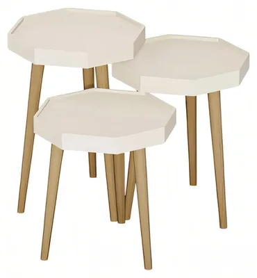 Produktbild von Weißer Holz Beistelltisch im modernen Design