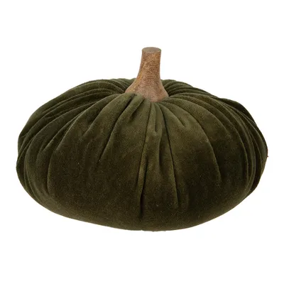 Productafbeelding van Clayre & Eef Decoratieve pompoen, diameter 20x14 cm, groen, polyester