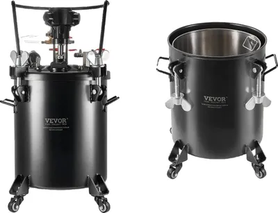 Zdjęcie produktu dla Zbiornik ciśnieniowy farby w sprayu, pojemność, przyłącze powietrza 1/4", otwór wylotowy 3/8", 30 l 4,0 mm