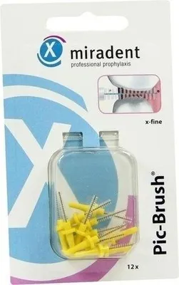 Obrázek produktu pro Miradent mezizubní kartáček Pic-Brush x-Fine žlutý 12 ks