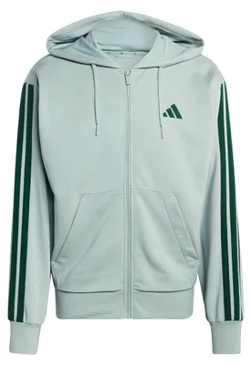 Produktbild von adidas FZ HOODY FrenchTerry 3 Streifen Herren Kapuzenjacke grau/schwarz grau/schwarz XL