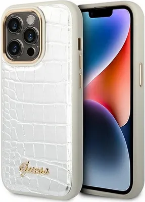 Image de Guess Guhcp14Lhgcrhs Iphone 14 Pro 6,1 Srebrny/Silver Hardcase Croco Collection