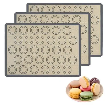 Zdjęcie produktu dla Mata do pieczenia silikonowa nieprzywierająca makaroniki ciastka zestaw 3