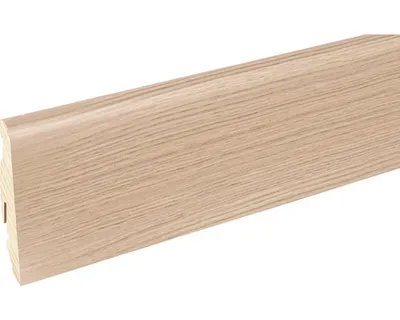 Produktbild von SKANDOR Sockelleiste MDF FU60L lackiert Eiche weiß 2400 x 58 x 19 mm