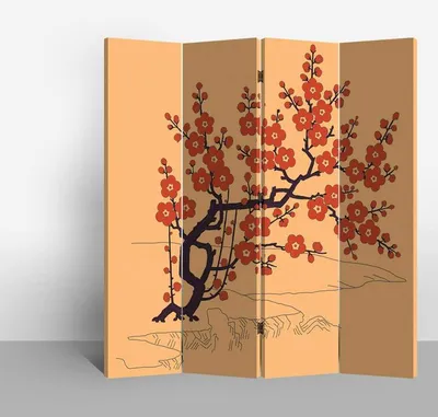 Obrázek produktu pro Jemná obrazovka Asianliving Room Divider Španělská stěna Rozdělovač pokojů Rozdělovač pokojů Soukromí obrazovky Japonská orientální čínská L160xH180cm Tištěné plátno Oboustranná asijská