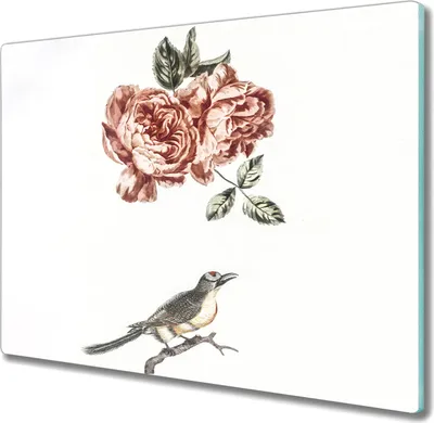 Produktbild von Coloray Hackbrett Küchenbrett Kochplattenabdeckung Schneidebrett Herdabdeckplatte 60x52 cm - Tiervogelblumen