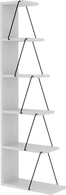 Produktbild von Bücherregal Dpallanc, Büroregal, Mobiler Buchhalter, Bücherbrett, 50x22h150 cm, Weiß und Schwarz