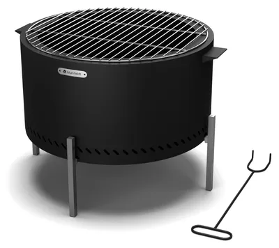 Obrázok produktu pre Blumfeldt Ignite Pure ohnisko - takmer bez dymu, nehrdzavejúce, prenosné a kompaktné, vrátane grilovacieho roštu a krytu proti dažďu, ľahko sa čistí, ideálne na záhradu a kempovanie