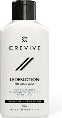 Produktbild von CREVIVE Lederpflege mit Aloe Vera + fusselfreies Tuch - Schonende Lederlotion - Lederpflege Sofa - Lederpflege für Ledercouch - 250 ml