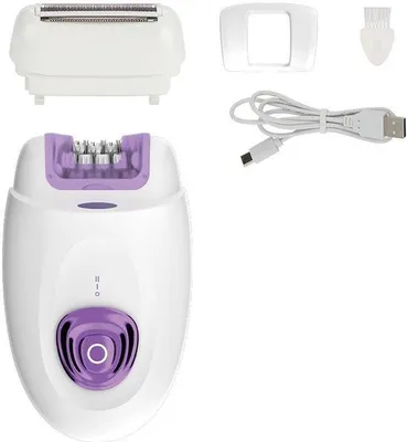 Produktbild von Elektrischer 2-in-1-Scheer- und Epilator für Damen mit Gesicht, Beinen, Armen und Bikinilinie, inklusive Trimmer und Scheerkopf