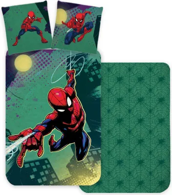 Produktbild von Spiderman Emerald Kinderbettwäsche 100×135 cm, 40×60 cm