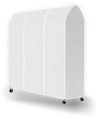 Produktbild von Kleiderständerabdeckung, 110 cm breit, atmungsaktive Kleiderständerabdeckung mit Reißverschluss, Schutzhülle für große Kleiderbügel, staubdichte Kleiderständerabdeckung, weiß