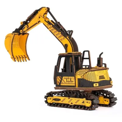 Produktbild von 3D-Puzzle, Holz, Bagger, ROKR, 395 Teile