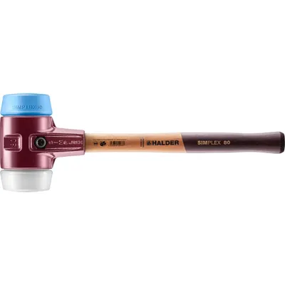 Produktbild von HALDER SIMPLEX Schonhammer Ø 80 mm Superplastik / TPE-soft blau mit Tempergussgehäuse