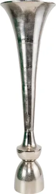 Produktbild von Deko Vase Blumenvase Trompe Metall silber ø29x99cm