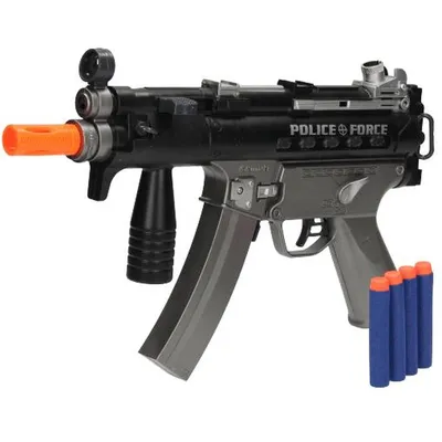 Immagine prodotto di Toi-Toys - Pistola della polizia MP5K con dardi in schiuma (con luci, suoni e vibrazioni)