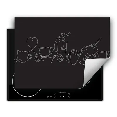 Produktbild von DarHaus Herdabdeckplatte 80x52 cm Anti Rutsch Matte Aufrollbar, dunkelgrau - Küche