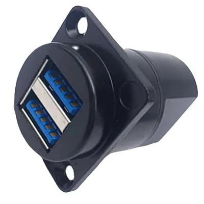 Obrázok produktu pre Zásuvka USB 3.0, zásuvka USB Coupler, konektor USB pre montáž na panel, priechodný adaptér pre montáž na panel, zásuvka samica - samica Coupler, dvojitá zásuvka USB pre montáž na panel