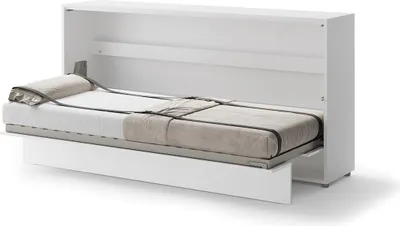 Produktbild von Schrankbett 90 x 200 Horizontal BC-06 Weiß Matt LENART BED CONCEPT Wandklappbett