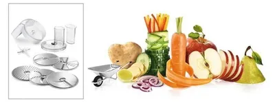 Produktbild von Bosch MUZ5VL1 VeggieLove Set Durchlaufschnitzler inkl. 5 Scheiben für MUM5