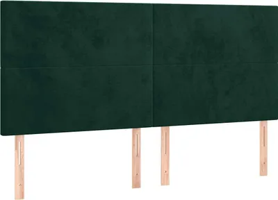 Produktbild von vidaXL Kopfteil Dunkelgrün 200 x 5 x 118/128 cm Samt