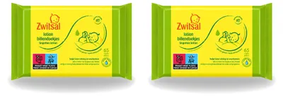 Productafbeelding van 2 x Zwitsal babydoekjes met lotion, geschikt voor de gevoelige huid, 65 stuks per pak - voordeelverpakking - 2 stuks