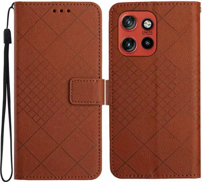 Produktbild von Motorola Edge 60 Neo Hülle - Coverup Rhombus Klapphülle - Braun