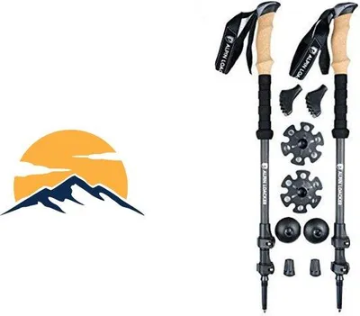 Produktbild von Famanu Wanderstöcke Leichtgewicht - Faltbare, verstellbare Nordic Walking Stöcke mit Tasche und Zubehör